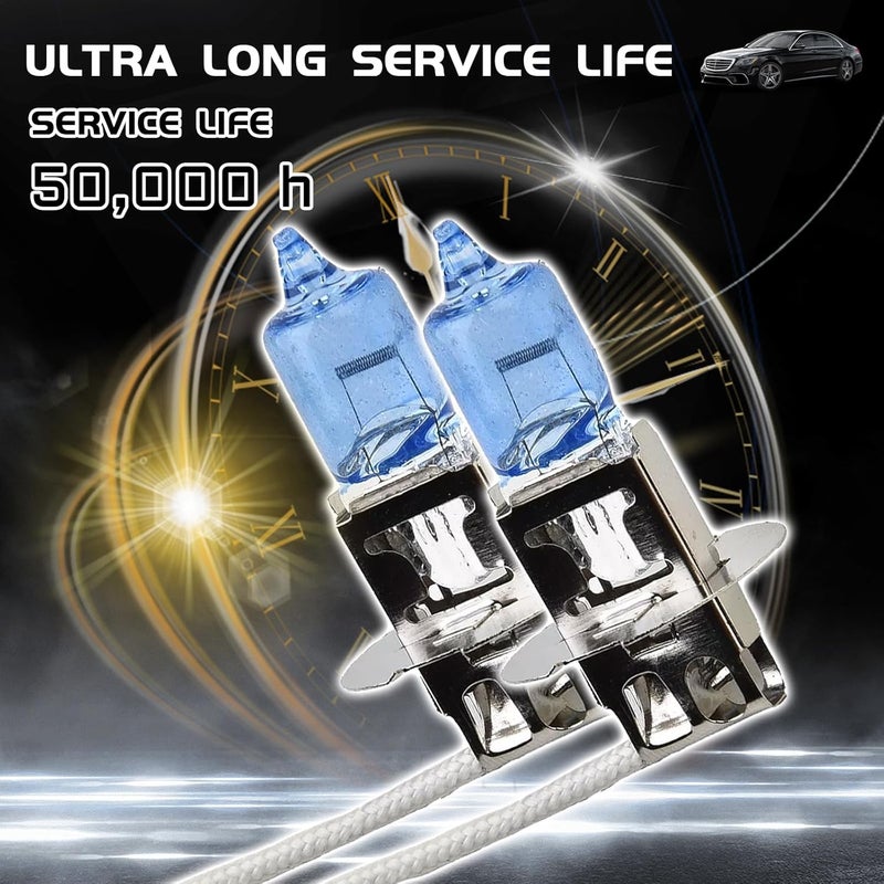SamWinGear H3 Headlight Bulb H3 Halogen Head Light Bulbs, Ultra White Bright Halogen Headlight Bulb 12V 100W High Beam Low Beam Fog Light Bulbs, Universal Light Lamp for Most Cars, Trucks, SUVs (H3) - Image 4